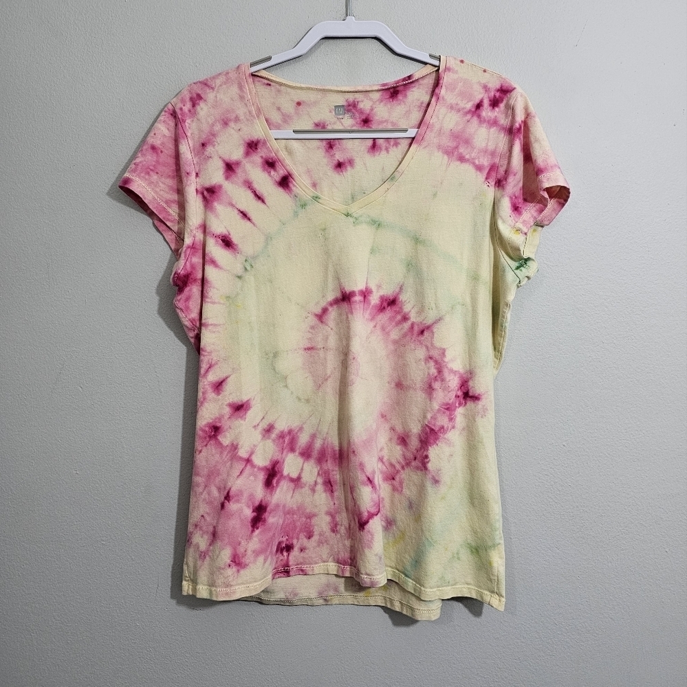 Custom Upcycled Ice Tie Dyed Gap Tee
